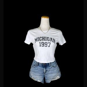 NWT GARAGE cropped graphic tee | size L